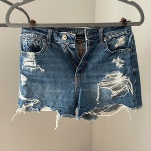 American Eagle distressed high rise shorts